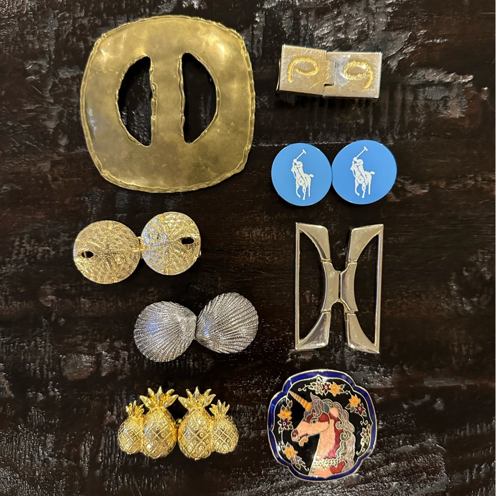 Lot of 8 Vintage 70's/80's belt buckles.
